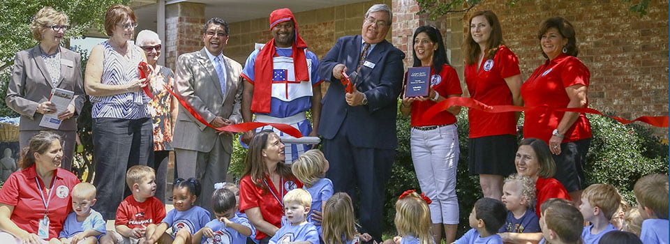 ribbon cutting at St. Martin's Episcopal Preschool